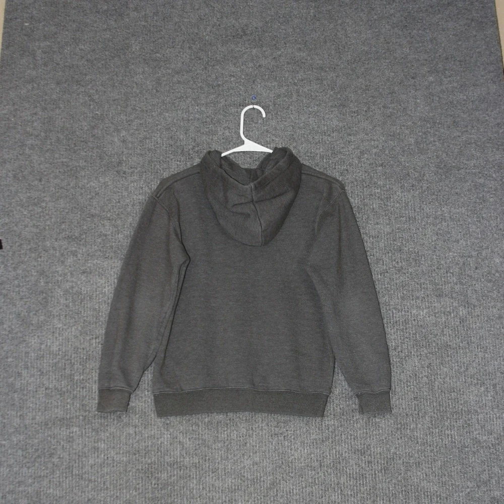 Kids I Love NY Hoodie Sweatshirt Charcoal Gray Pullover Pocket Size 14/16